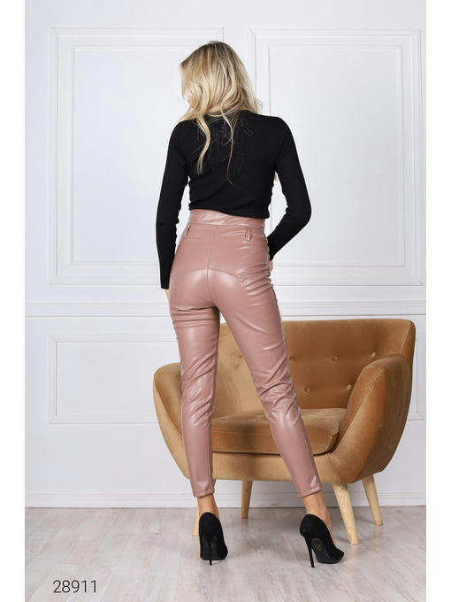 Утеплённые леггинсы из искусственной кожи — изображение 4