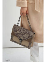 Сумка с цепочкой и эффектом змеиной кожи