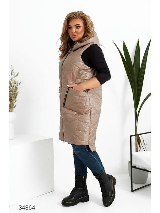 Стеганный жилет с капюшоном — изображение 5