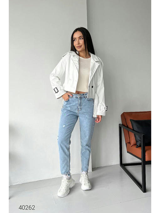 Тренч короткий из экокожи — изображение 2