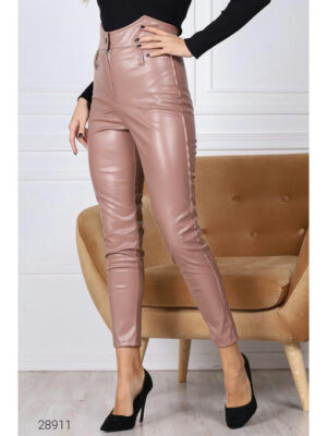 Утеплённые леггинсы из искусственной кожи