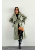 Женский тренч из экокожи