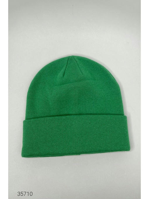 Вязанная шапка-бини с отворотом — изображение 4