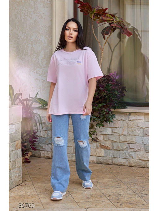 Свободные джинсы со рваной отделкой — изображение 2