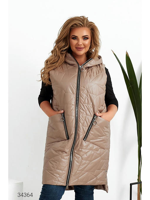 Стеганный жилет с капюшоном