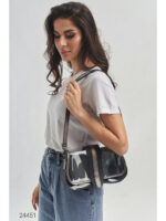 Прозрачная сумка на плечо с отстегивающимся клатчем