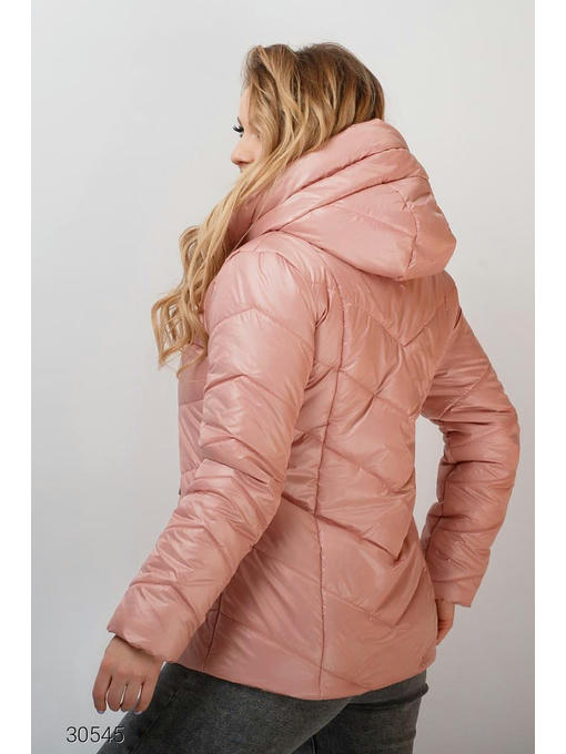 Дутая стеганная куртка с капюшоном — изображение 3