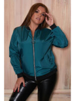 Бомбер с контрастными манжетами