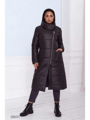 Дутая стёганная куртка с воротом-стойкой