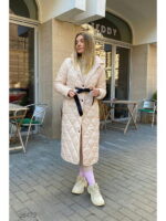 Стёганое пальто с капюшоном