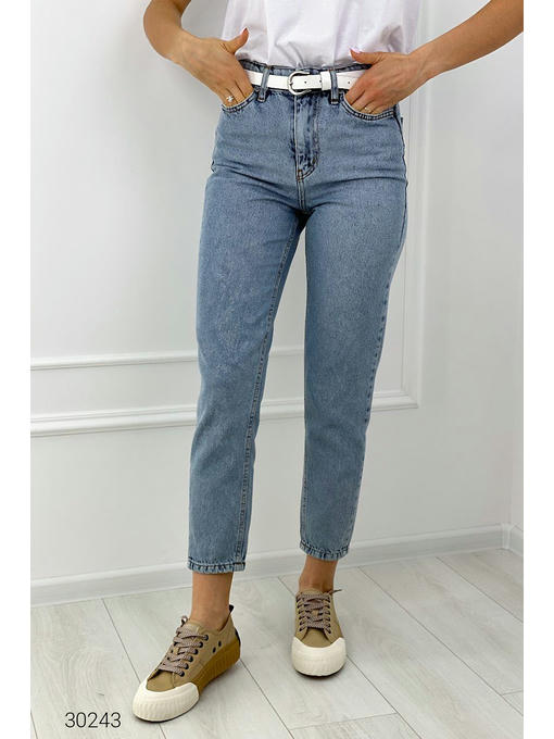 Выбеленные джинсы мом с завышенной талией — изображение 2