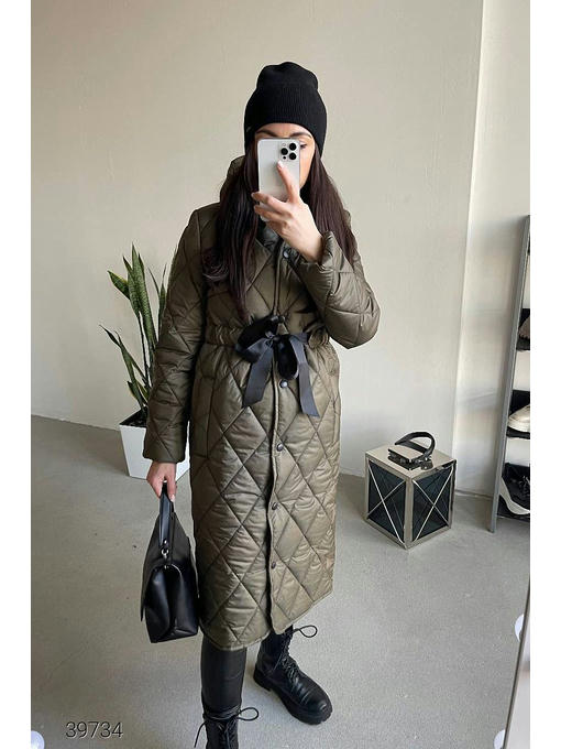 Стёганое пальто с капюшоном — изображение 2