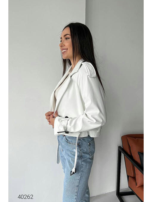 Тренч короткий из экокожи — изображение 6