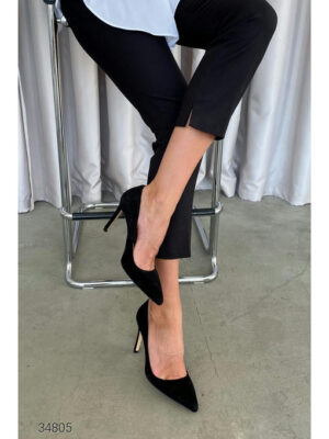 Замшевые туфли-лодочки на высоком каблуке