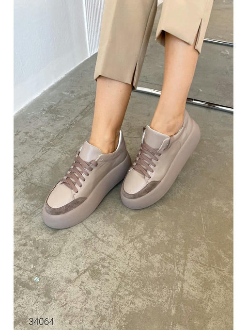 Кожаные кеды на высокой подошве — изображение 2