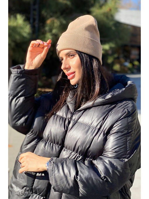 Вязанная шапка-бини с отворотом — изображение 2