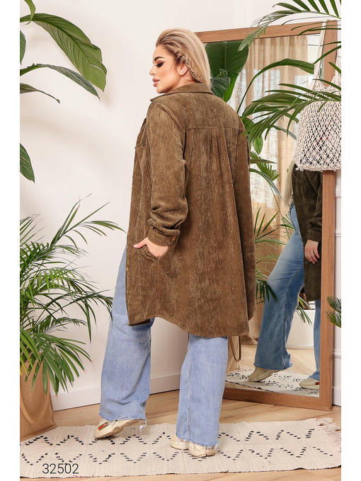 Вельветовая рубашка с накладными карманами — изображение 3