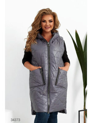 Стеганный жилет с капюшоном