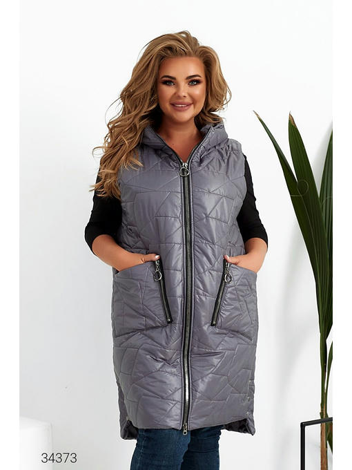 Стеганный жилет с капюшоном