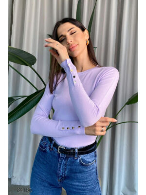 Джемпер с планкой из пуговиц на рукавах