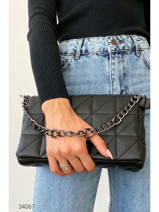 Стеганая сумка с ремнем-цепочкой — изображение 5