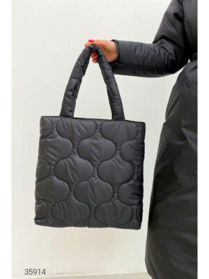 Дутая стеганная сумка-шопер
