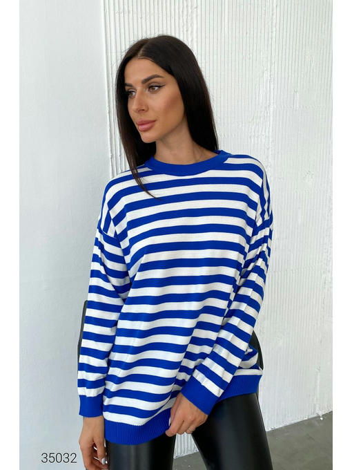 Джемпер оверсайз с принтом в полоску — изображение 3