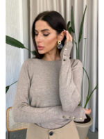 Джемпер с планкой из пуговиц на рукавах