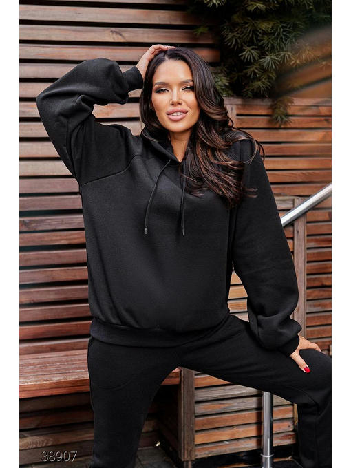 Теплый базовый женский костюм с капюшоном — изображение 2