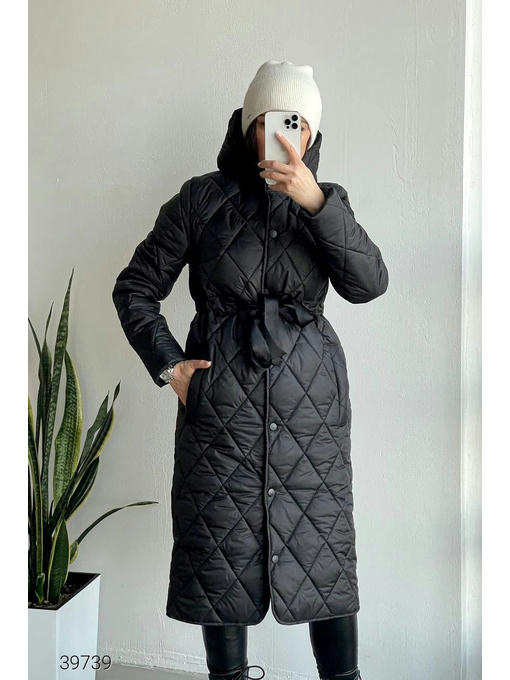 Стёганое пальто с капюшоном — изображение 2