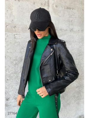 Куртка из искусственной кожи с ремнём