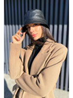 Утепленная панама из искусственной кожи