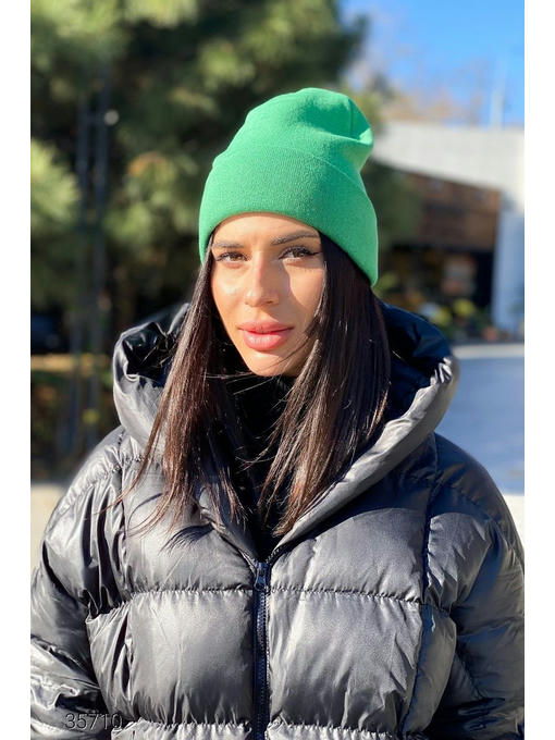 Вязанная шапка-бини с отворотом — изображение 2