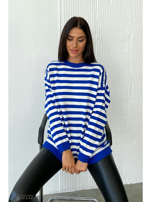 Джемпер оверсайз с принтом в полоску — изображение 2