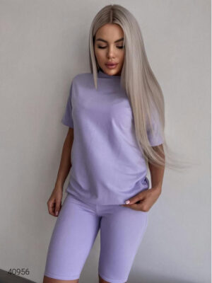 Костюм женский футболка и велосипелки