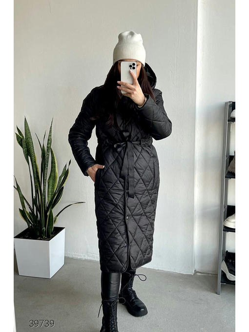 Стёганое пальто с капюшоном — изображение 3