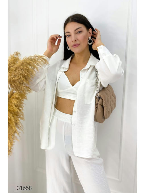 Костюм из топа, рубашки и брюк-палаццо — изображение 2