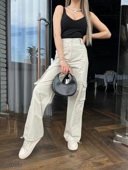 Штаны карго с высокой талией — изображение 5