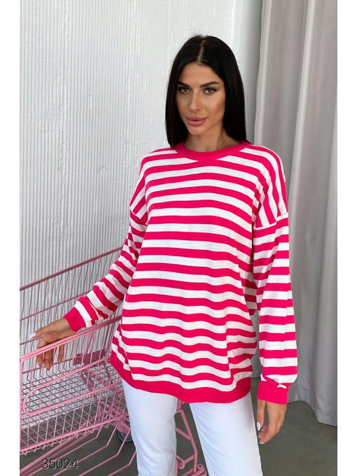 Джемпер оверсайз с принтом в полоску — изображение 2