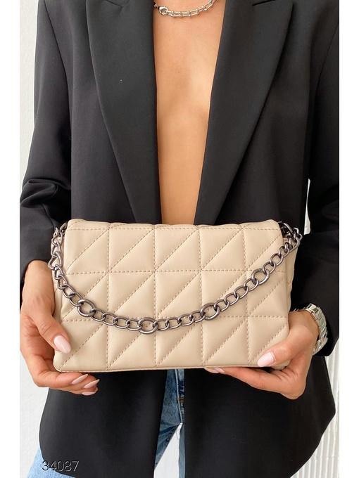 Стеганая сумка с ремнем-цепочкой — изображение 4