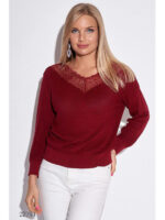 Джемпер с кружевной отделкой