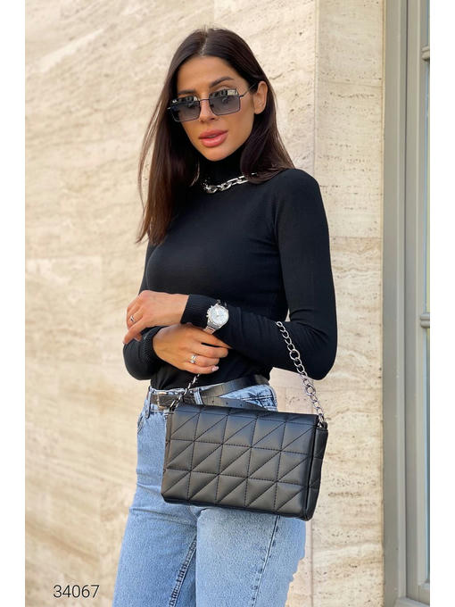 Стеганая сумка с ремнем-цепочкой — изображение 3