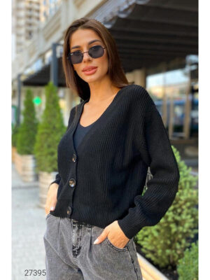 Вязаный кардиган с V-образным вырезом