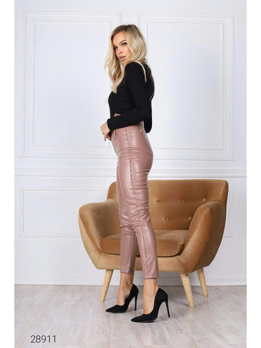 Утеплённые леггинсы из искусственной кожи — изображение 3