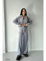 Женский велюровый костюм тройка