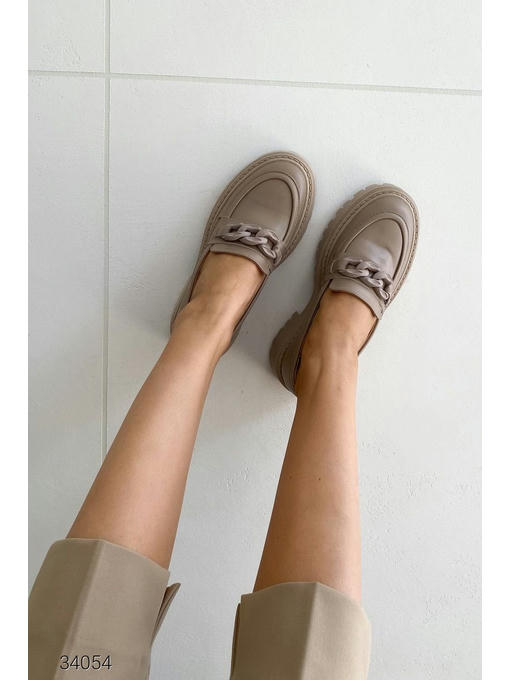 Кожаные лоферы с массивной цепочкой — изображение 4