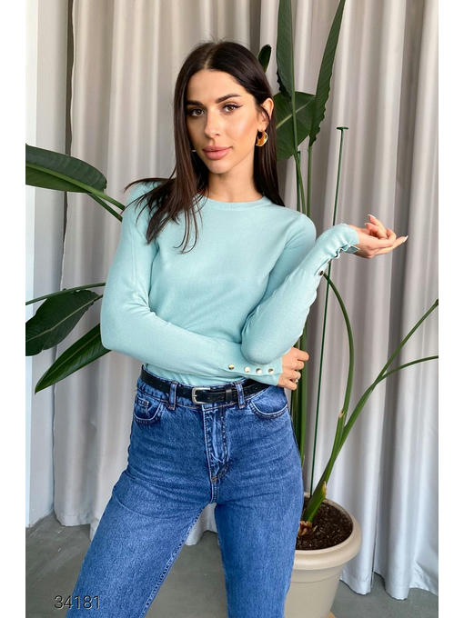 Джемпер с планкой из пуговиц на рукавах — изображение 4