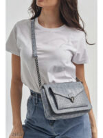 Сумка через плечо с эффектом змеиной кожи