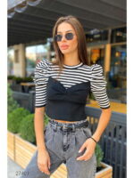 Вязаный джемпер с принтом в полоску