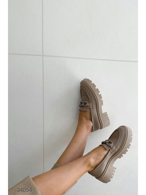 Кожаные лоферы с массивной цепочкой — изображение 3